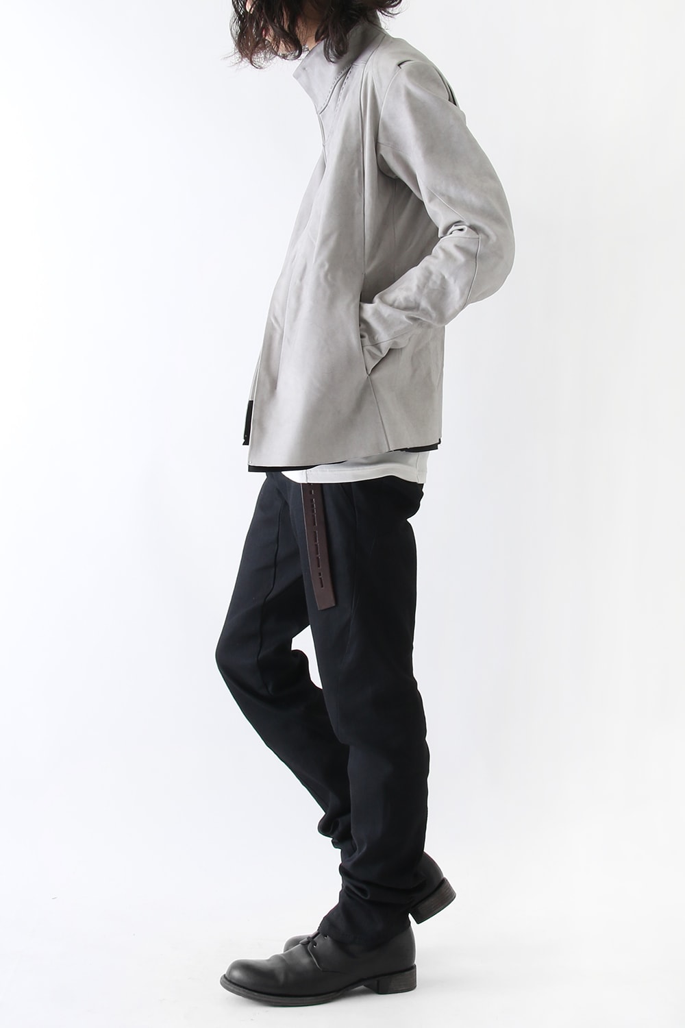 High Neck Jacket Calf Leather