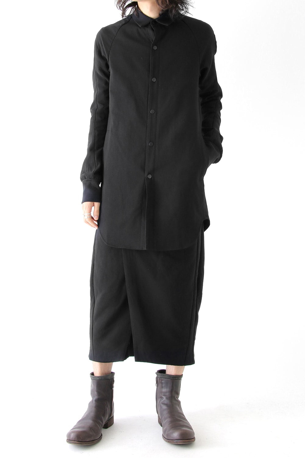 Long Shirt Triple Crepe Cotton