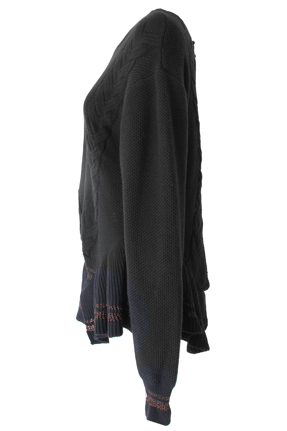 Ruffle Lace Up Knit - 17FK02