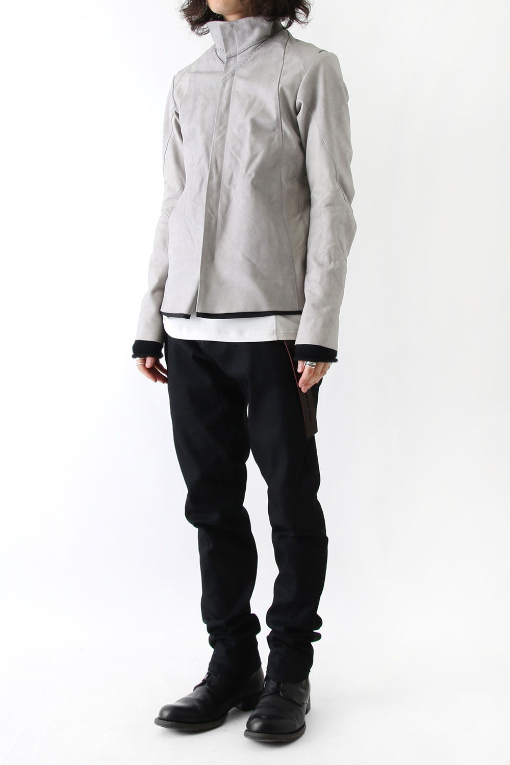 High Neck Jacket Calf Leather