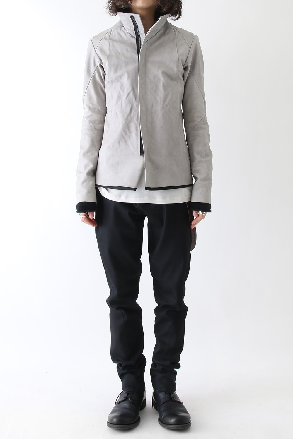 High Neck Jacket Calf Leather