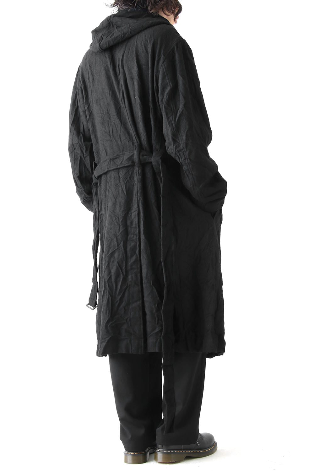 Wrinkle Flannel Hooded Coat