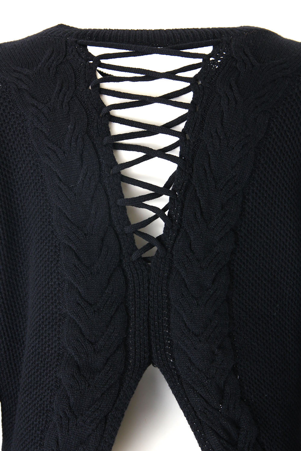 Ruffle Lace Up Knit - 17FK02