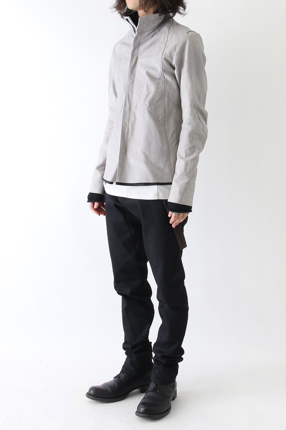 High Neck Jacket Calf Leather