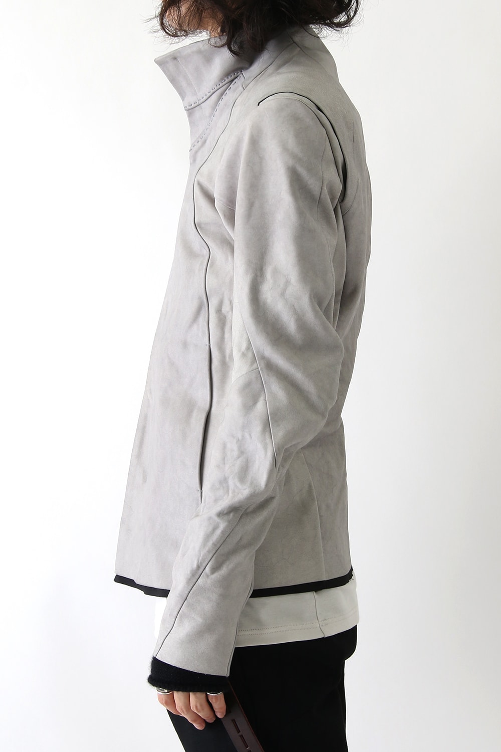 High Neck Jacket Calf Leather