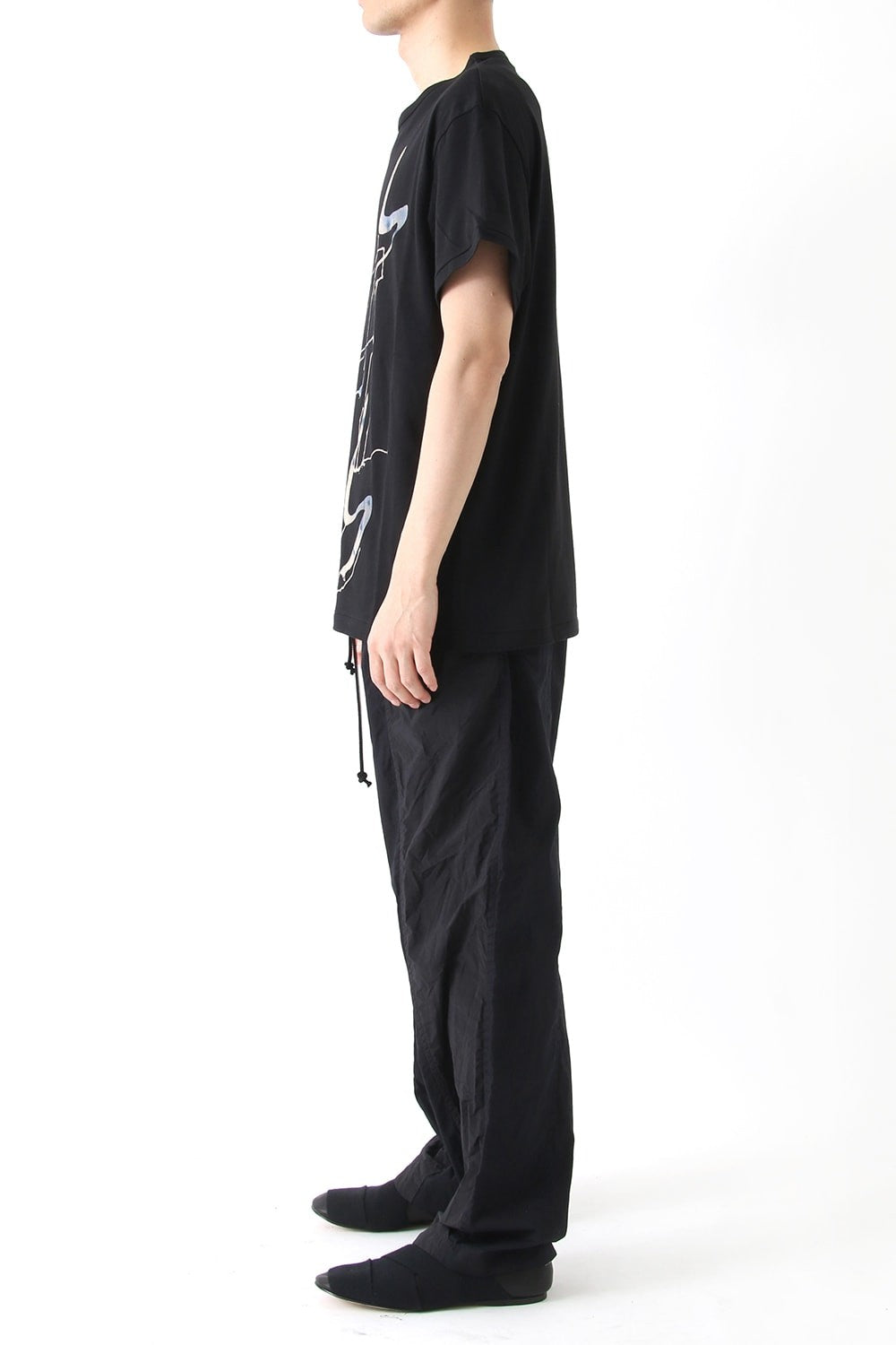 Classical Switched Parts Draw Cord Dyed Pants