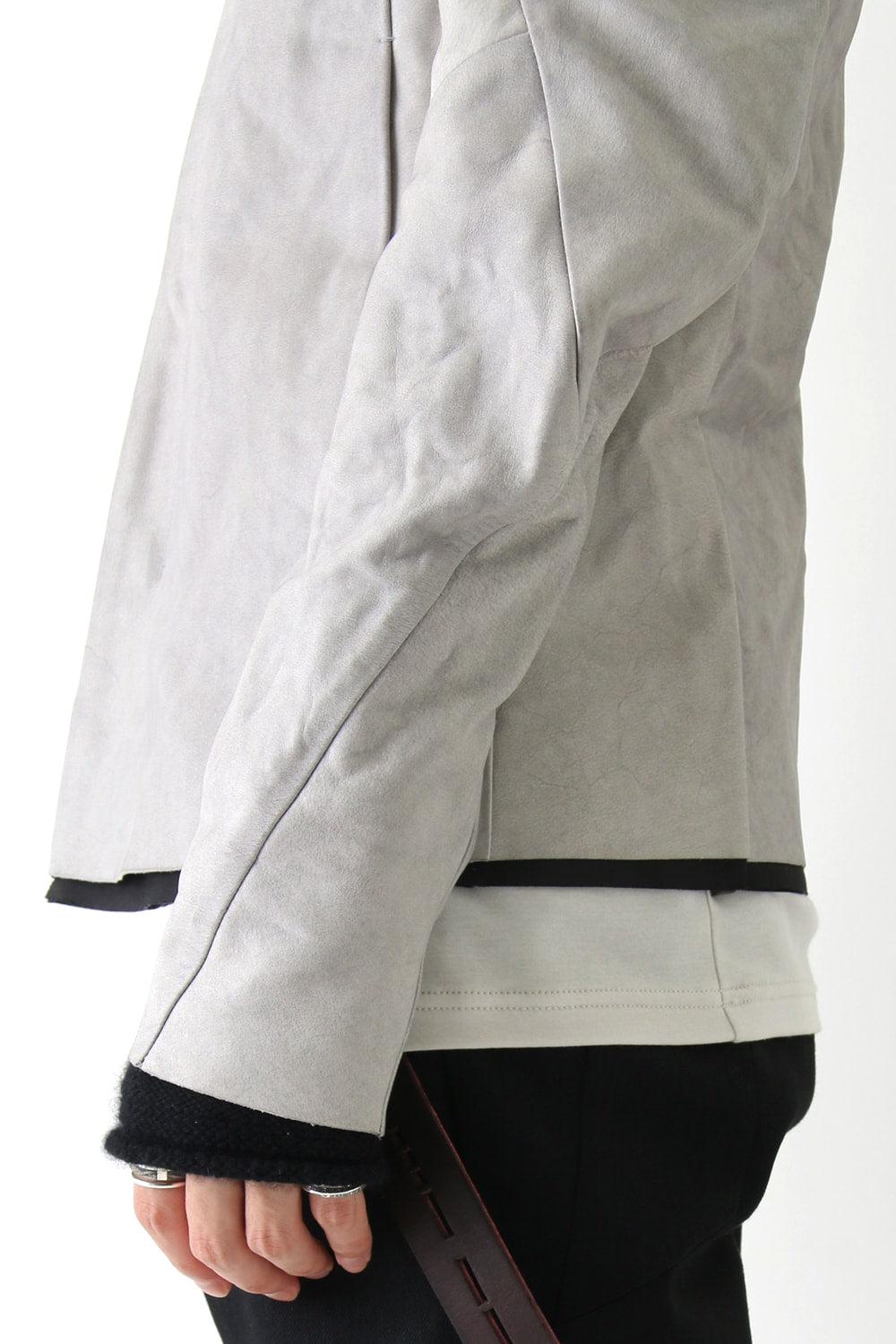 High Neck Jacket Calf Leather