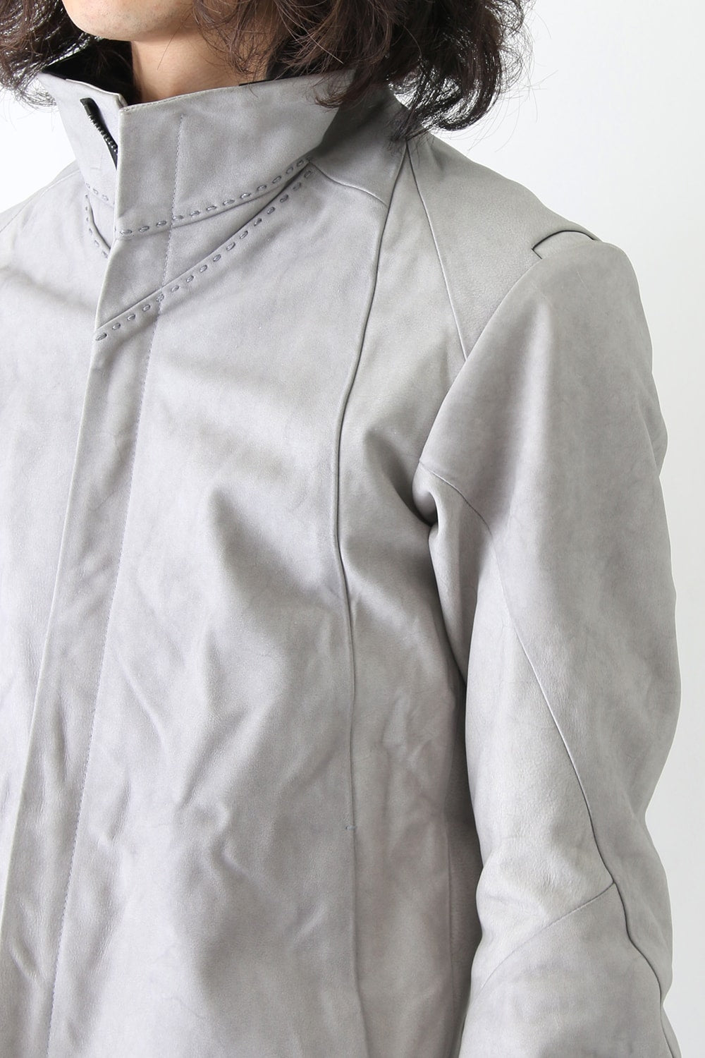 High Neck Jacket Calf Leather