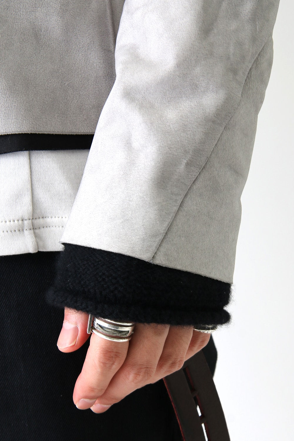 High Neck Jacket Calf Leather