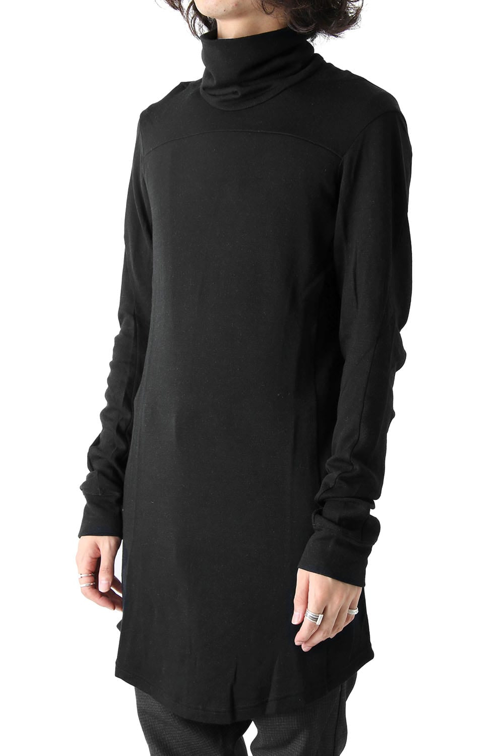 High Neck Long Sleeve Wool & Rayon