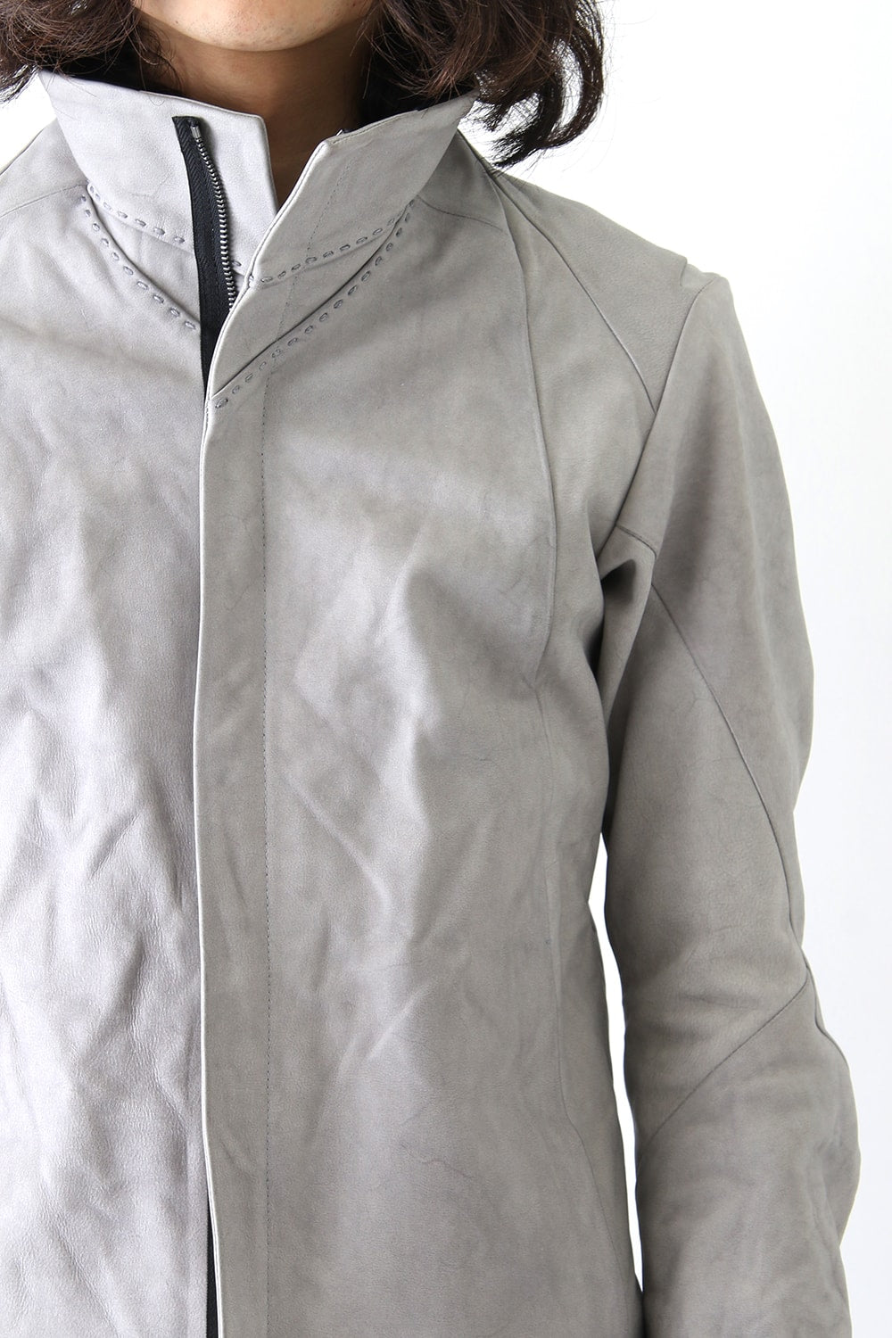 High Neck Jacket Calf Leather