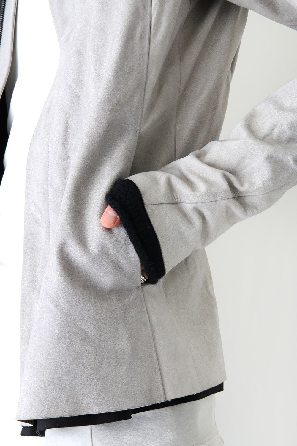 High Neck Jacket Calf Leather