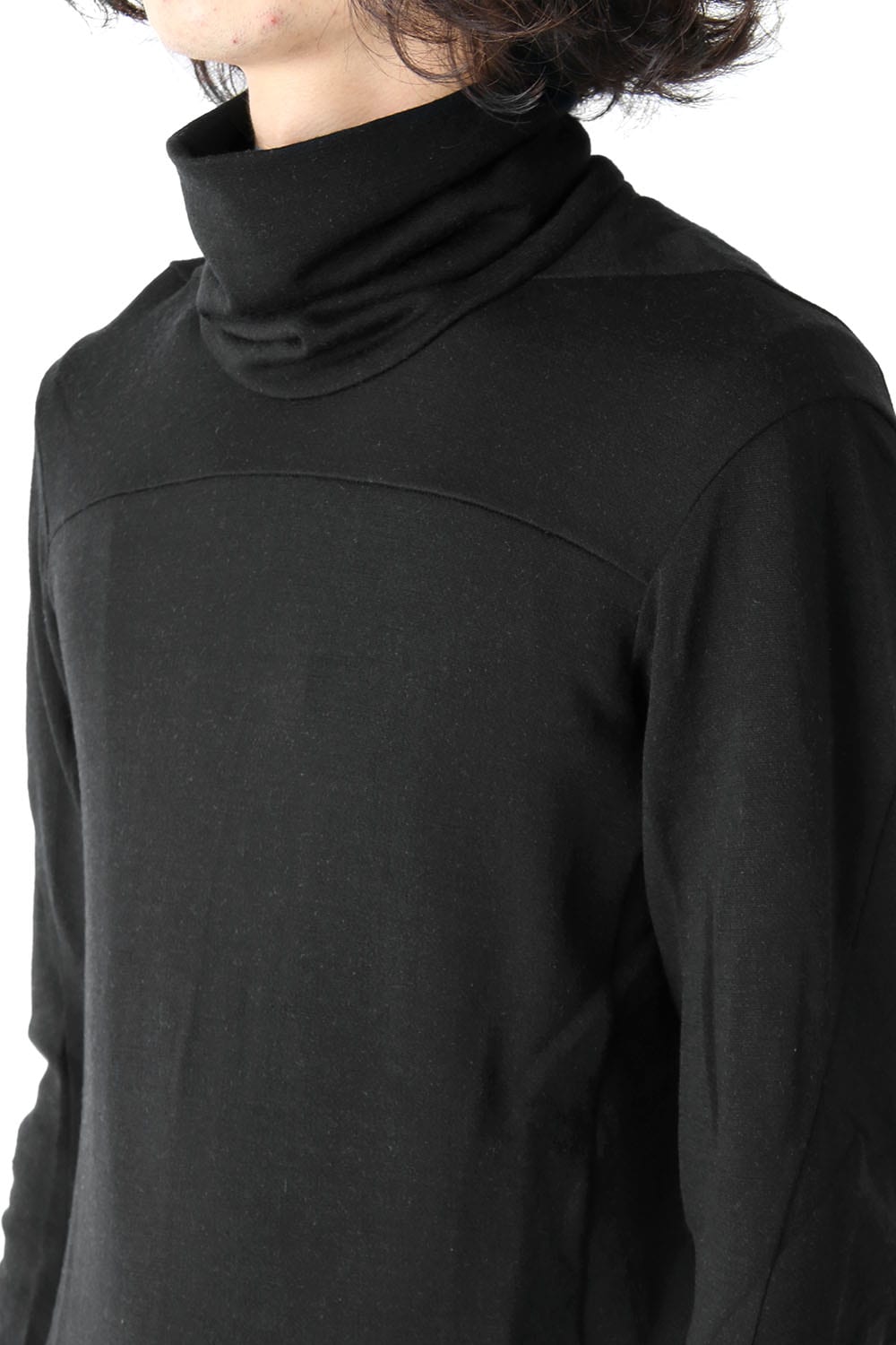 High Neck Long Sleeve Wool & Rayon