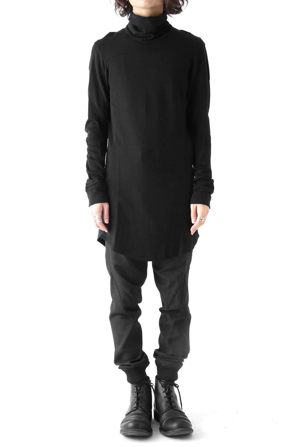 High Neck Long Sleeve Wool & Rayon