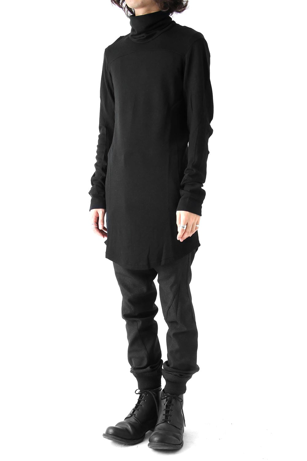 High Neck Long Sleeve Wool & Rayon