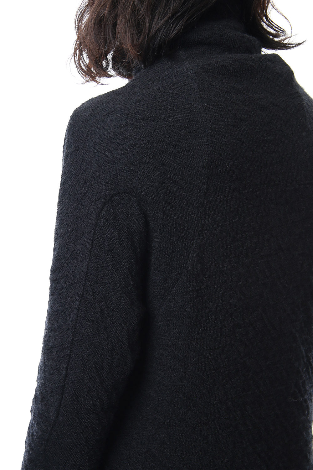 Norway wool dual-layered fabric high neck pullover