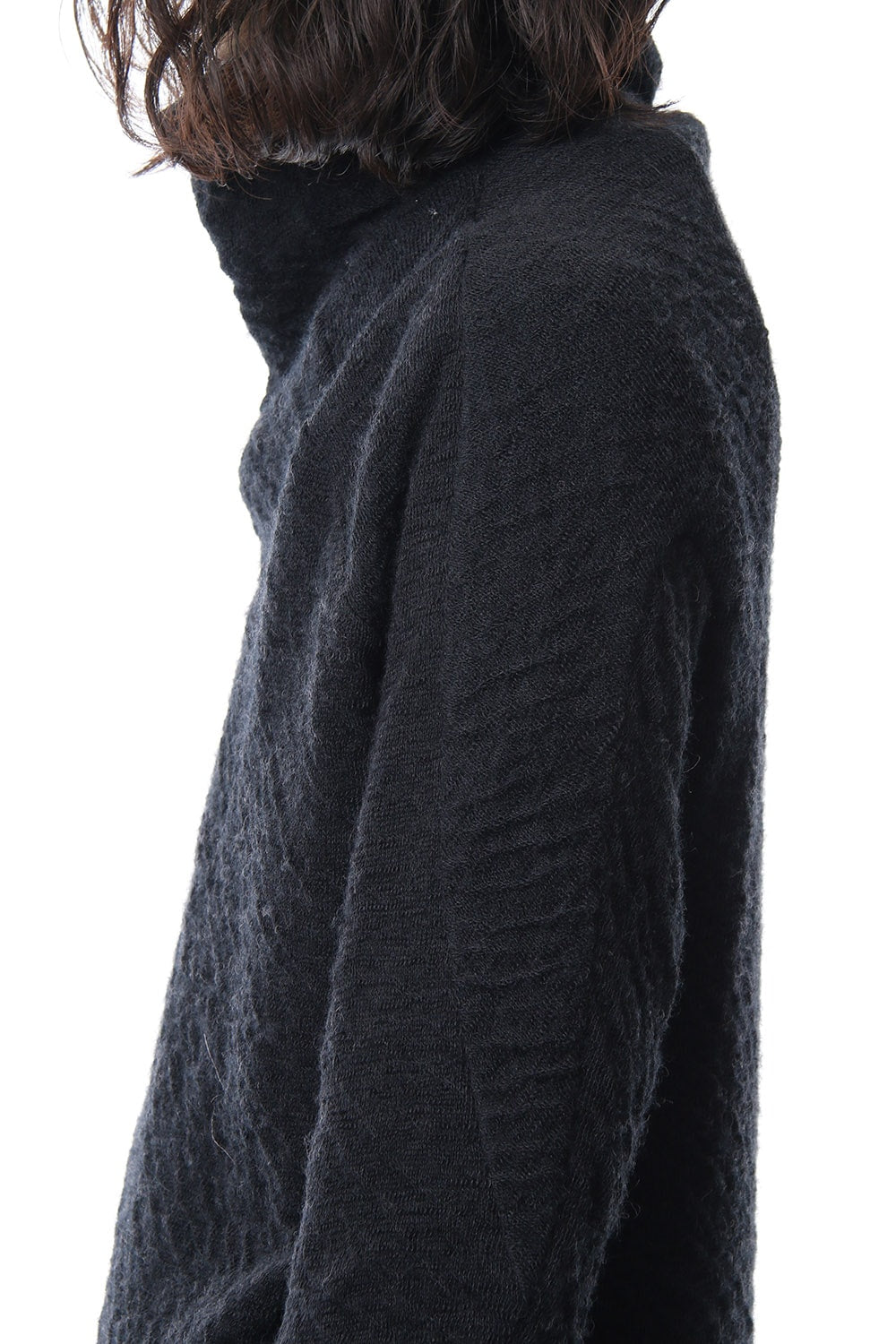 Norway wool dual-layered fabric high neck pullover