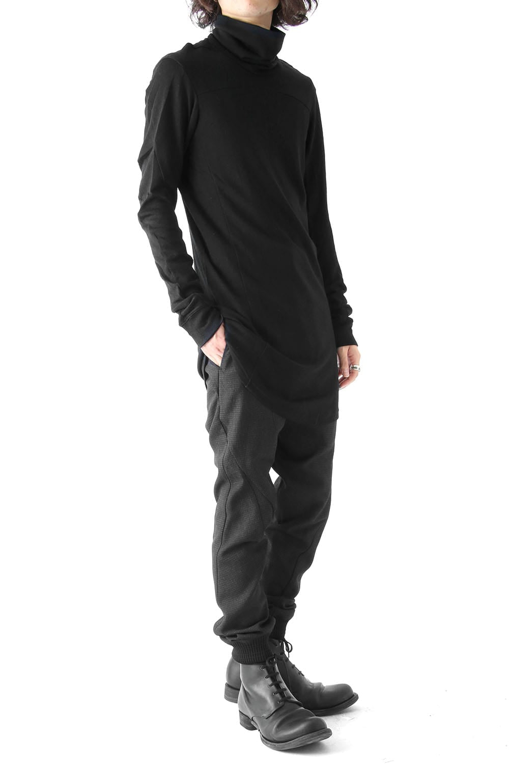 High Neck Long Sleeve Wool & Rayon