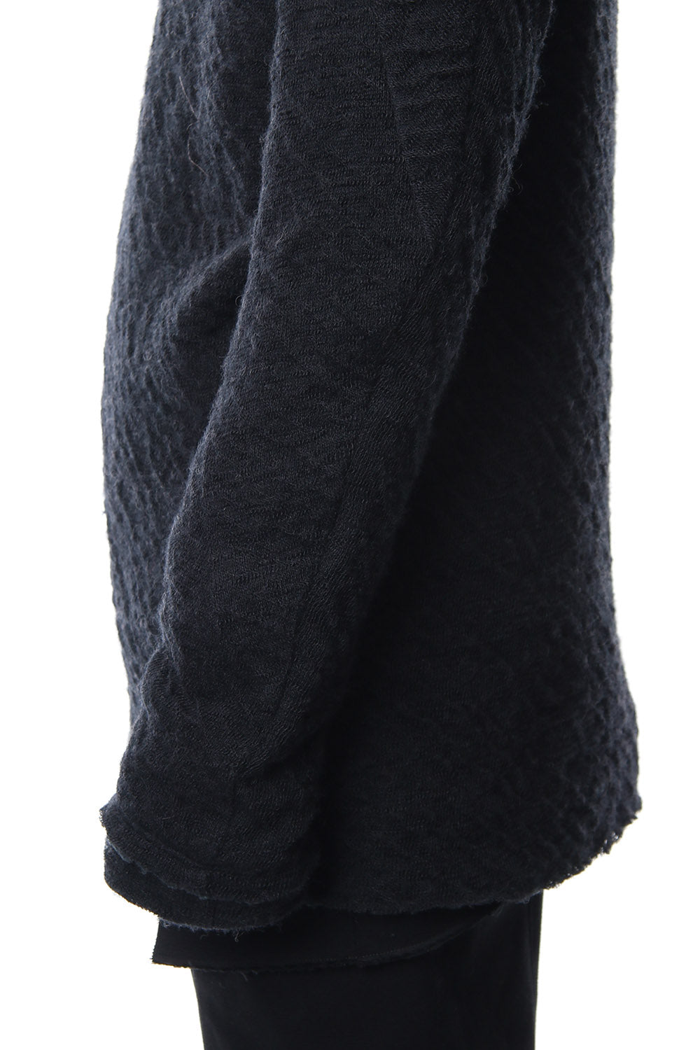 Norway wool dual-layered fabric high neck pullover