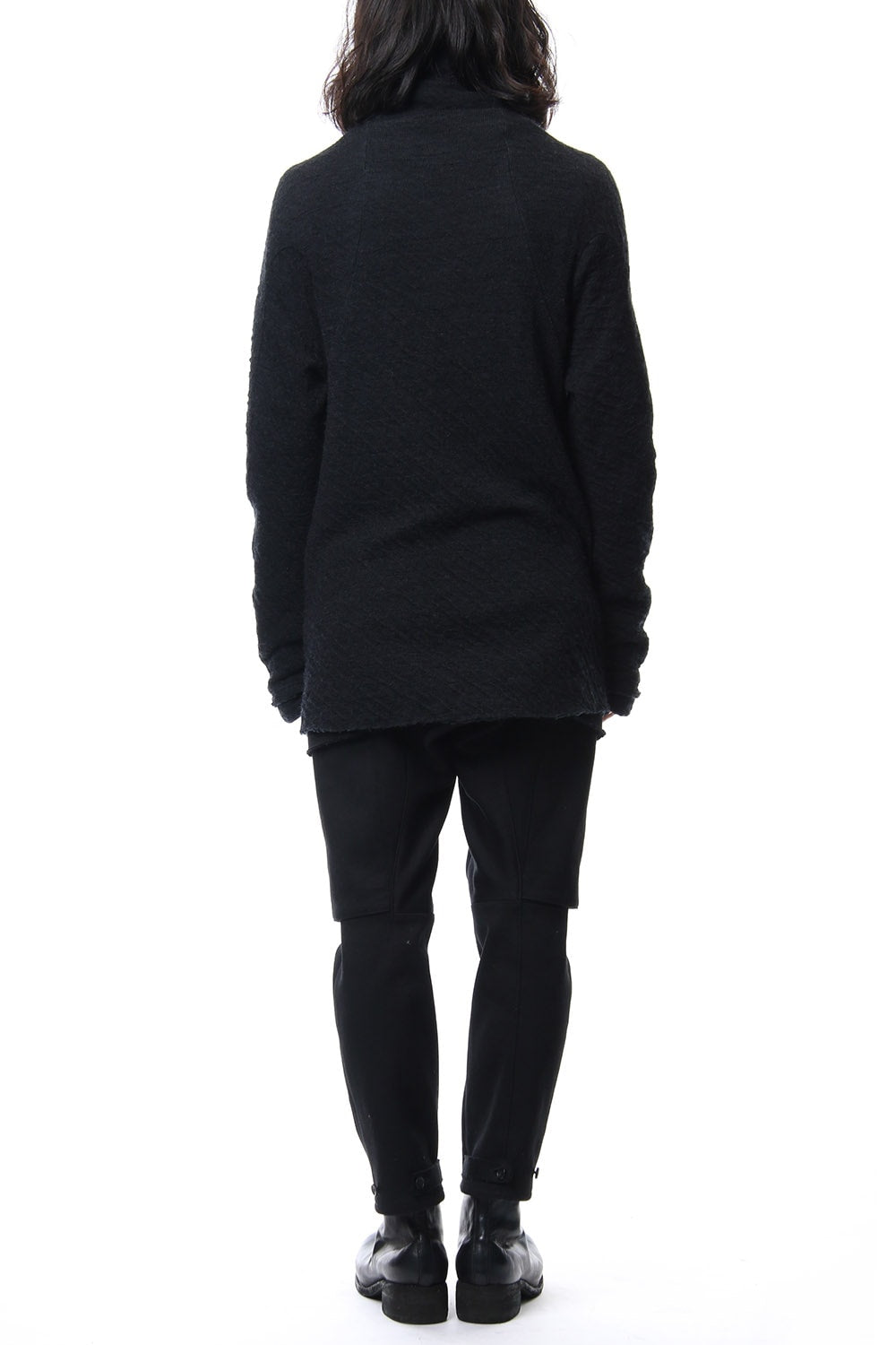 Norway wool dual-layered fabric high neck pullover