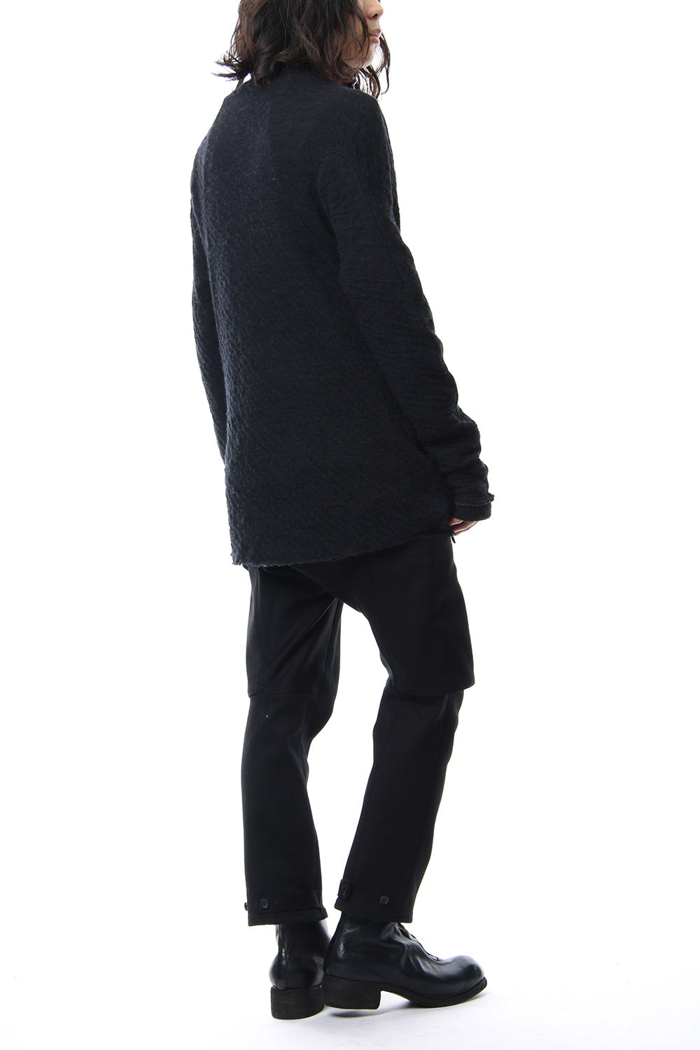 Norway wool dual-layered fabric high neck pullover