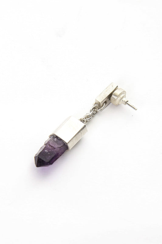 Talisman Dangle Earring (Brandberg Amethyst Quartz)