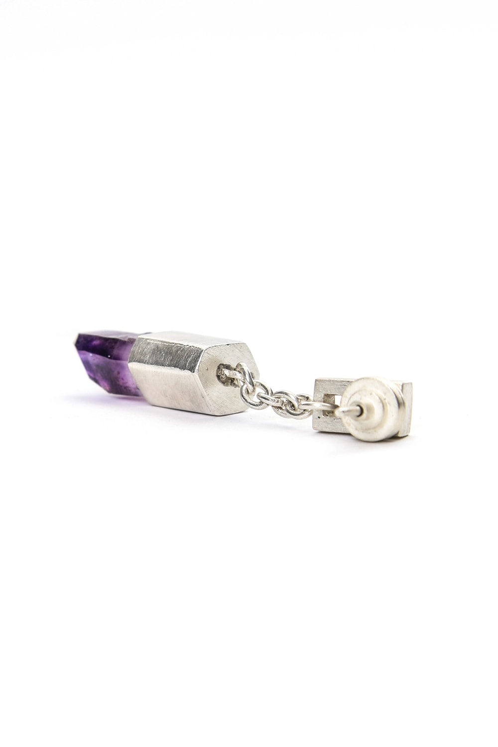 Talisman Dangle Earring (Brandberg Amethyst Quartz)