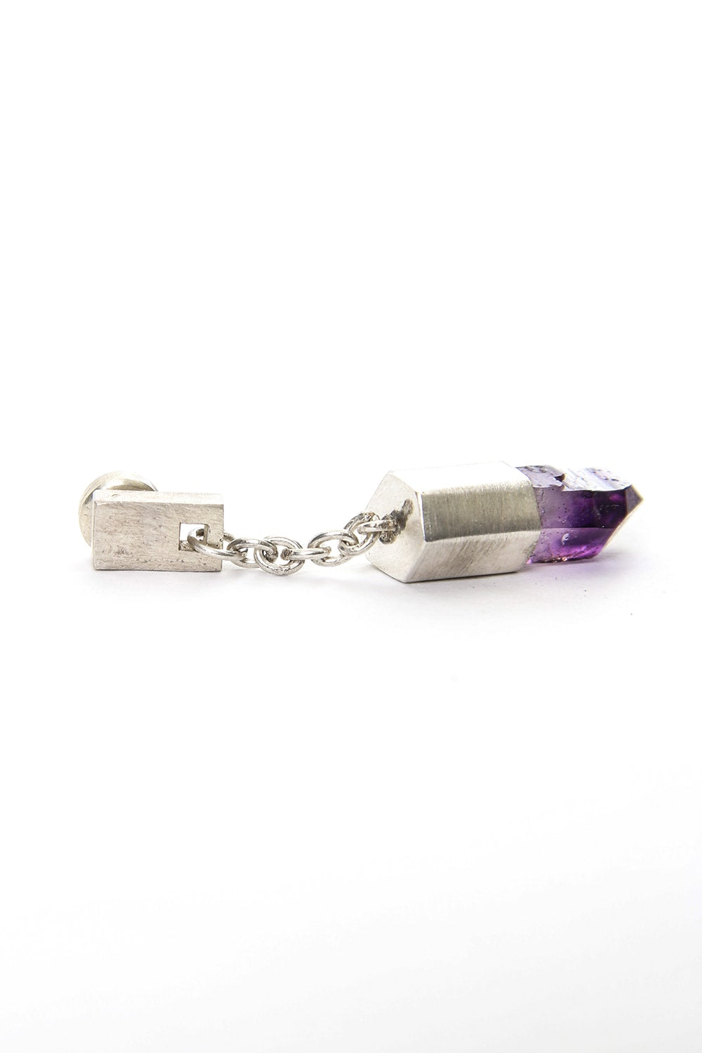 Talisman Dangle Earring (Brandberg Amethyst Quartz)