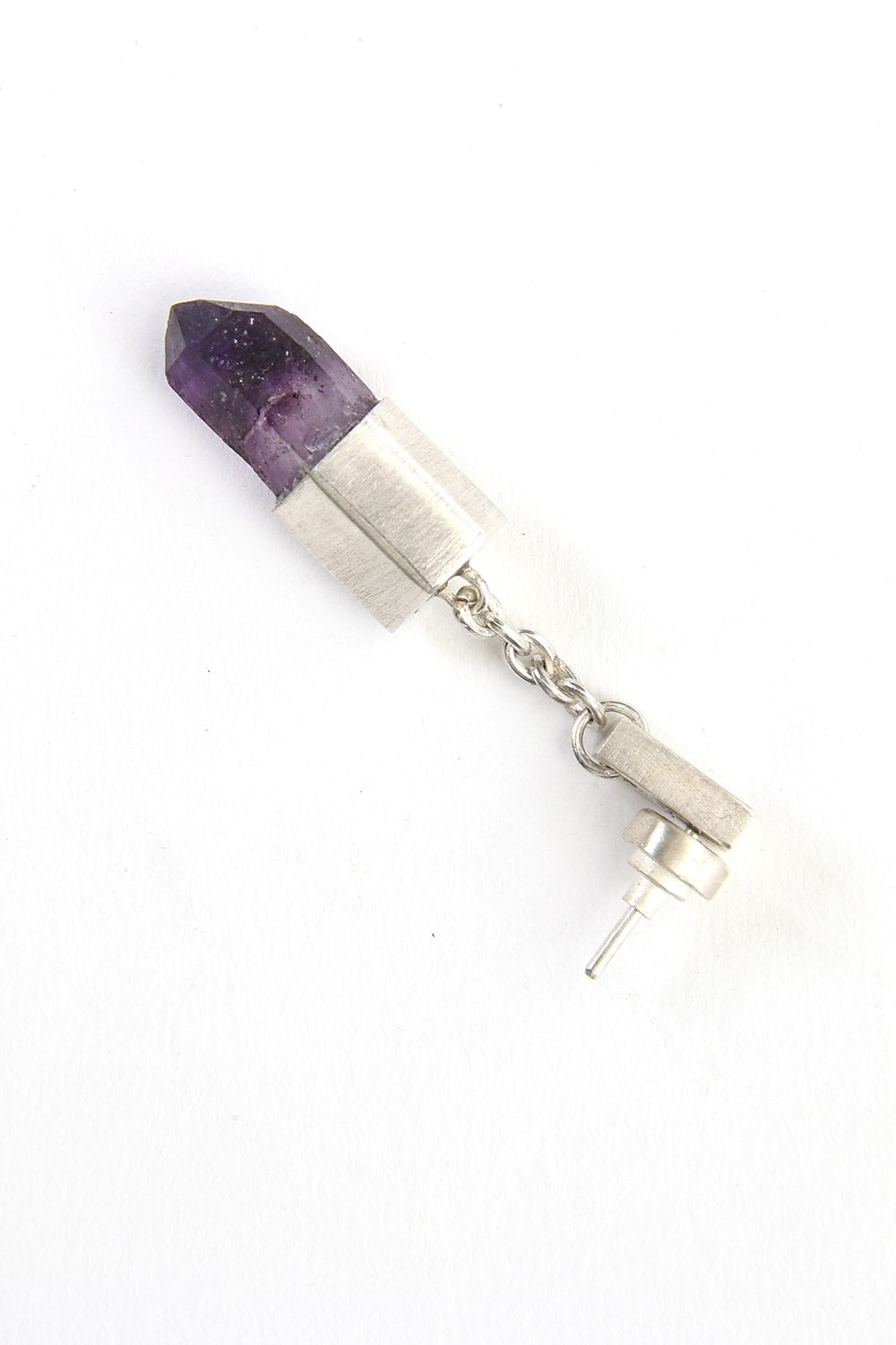 Talisman Dangle Earring (Brandberg Amethyst Quartz)