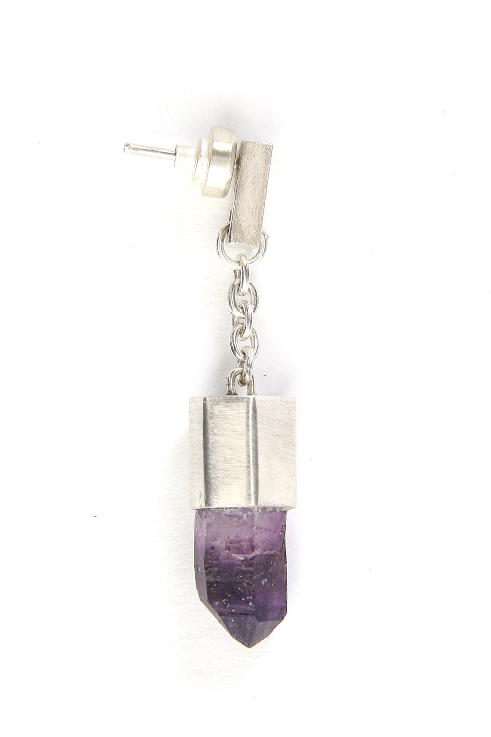 Talisman Dangle Earring (Brandberg Amethyst Quartz)