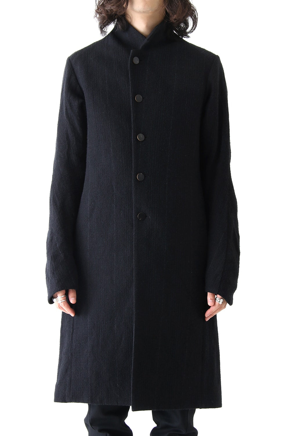 Coat Silk Linen Wool Stripe