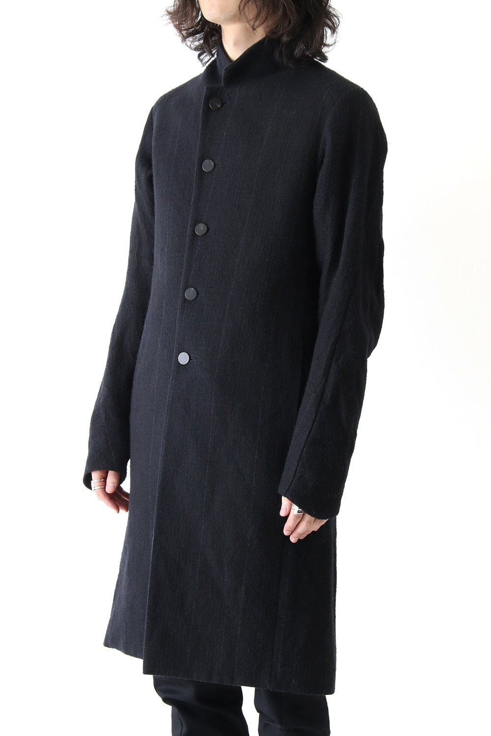 Coat Silk Linen Wool Stripe