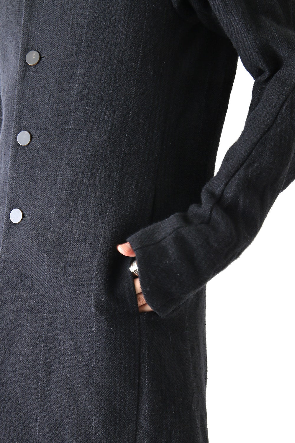 Coat Silk Linen Wool Stripe