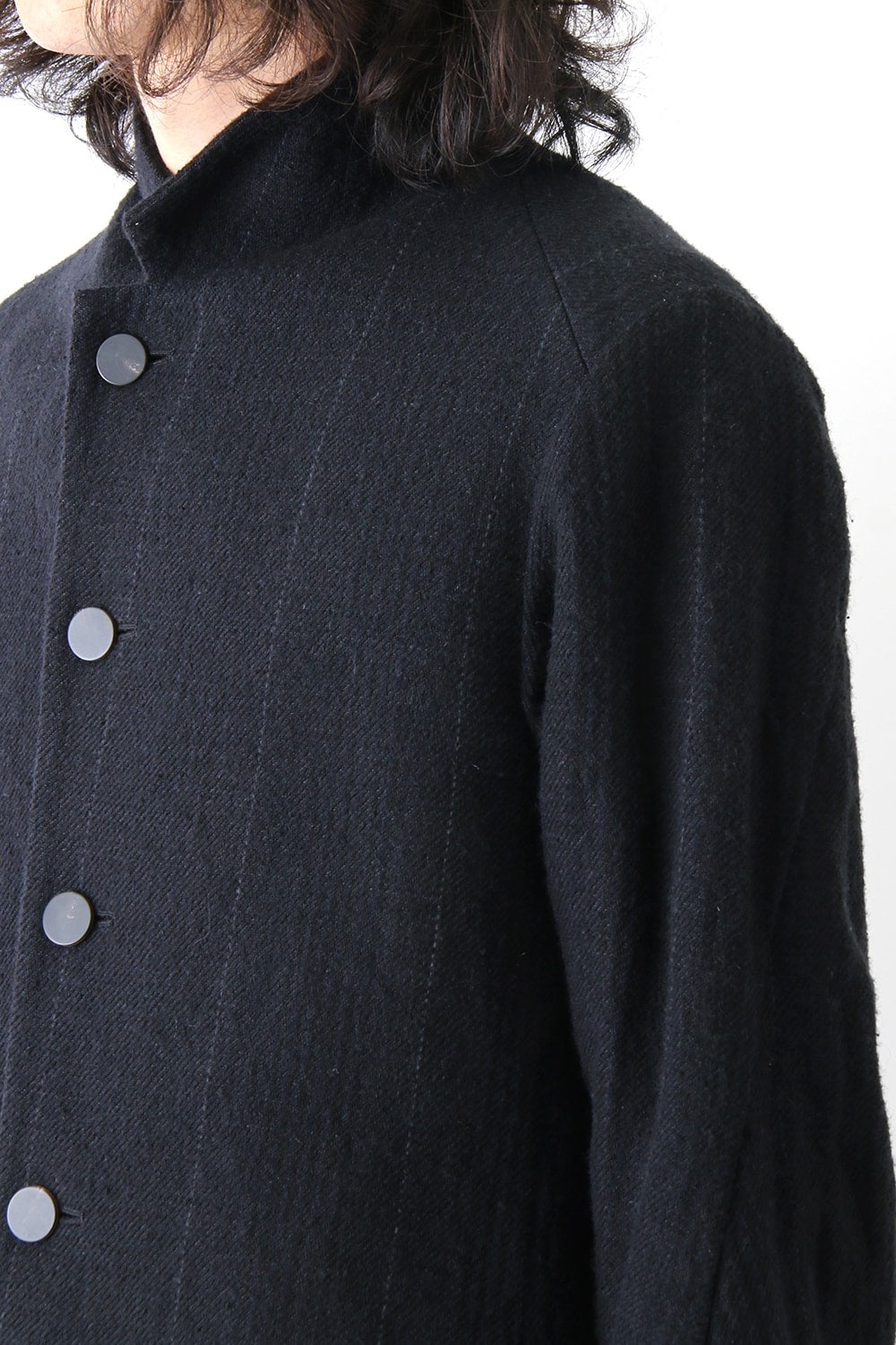 Coat Silk Linen Wool Stripe