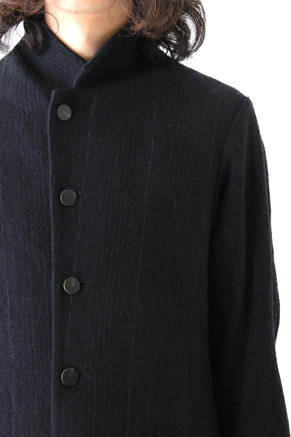 Coat Silk Linen Wool Stripe