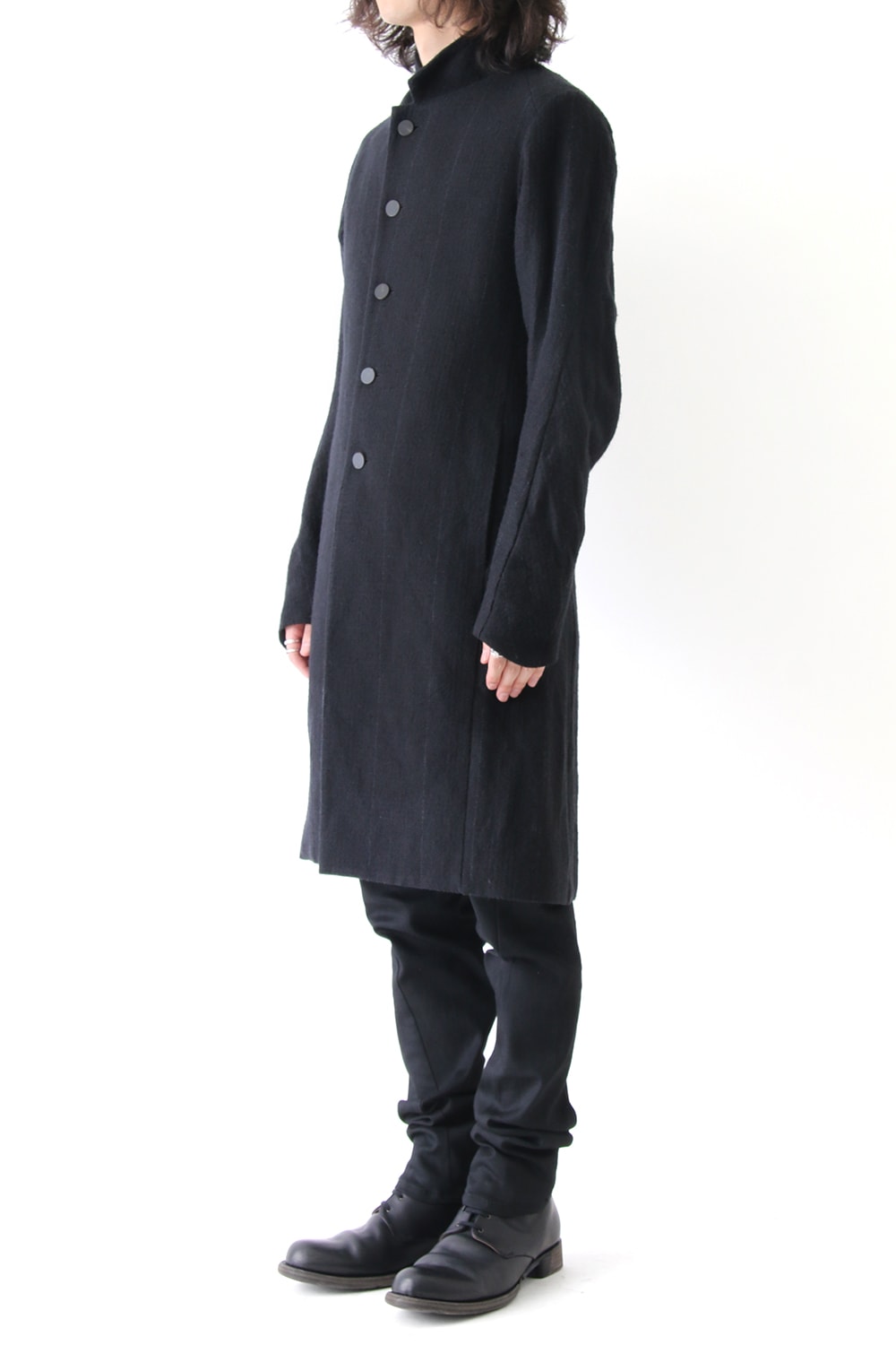 Coat Silk Linen Wool Stripe