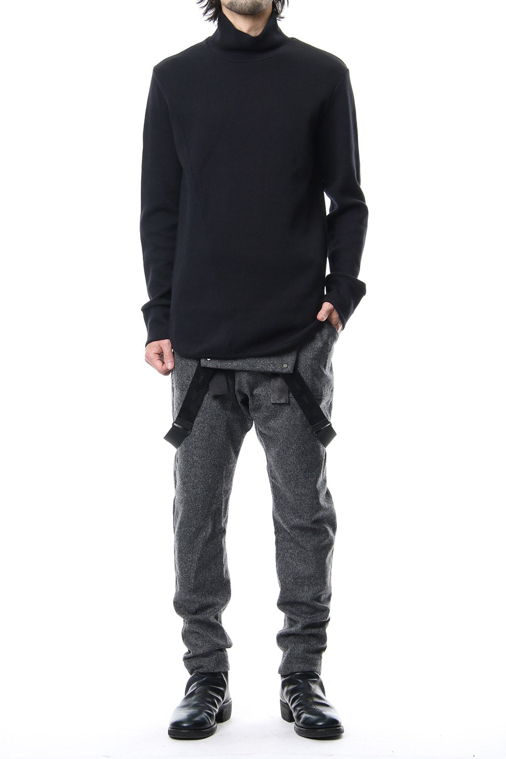 Double Face Shift Turtle neck L/S RB-013 Black