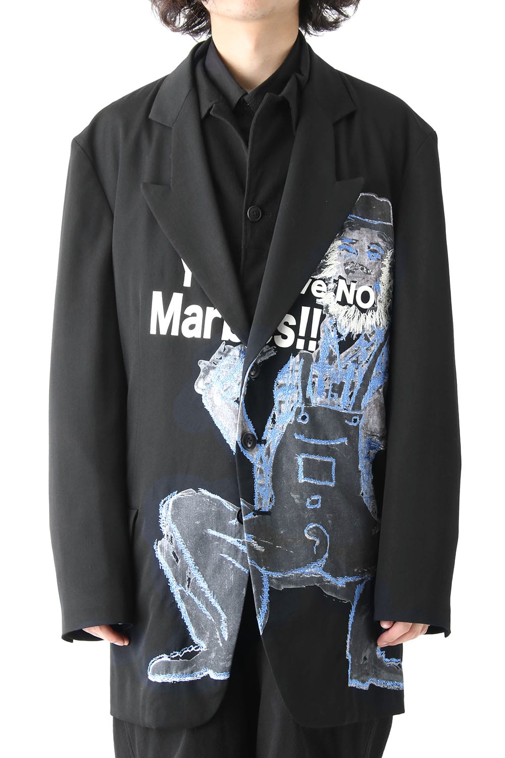 Deformation Collar Print Jacket