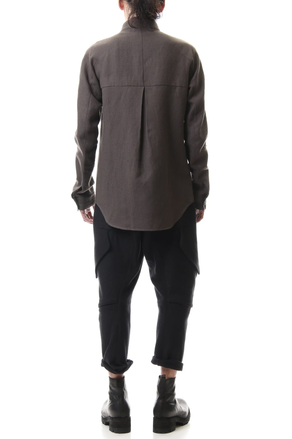 甘織デニム マルチポケットカーゴクロップドパンツ