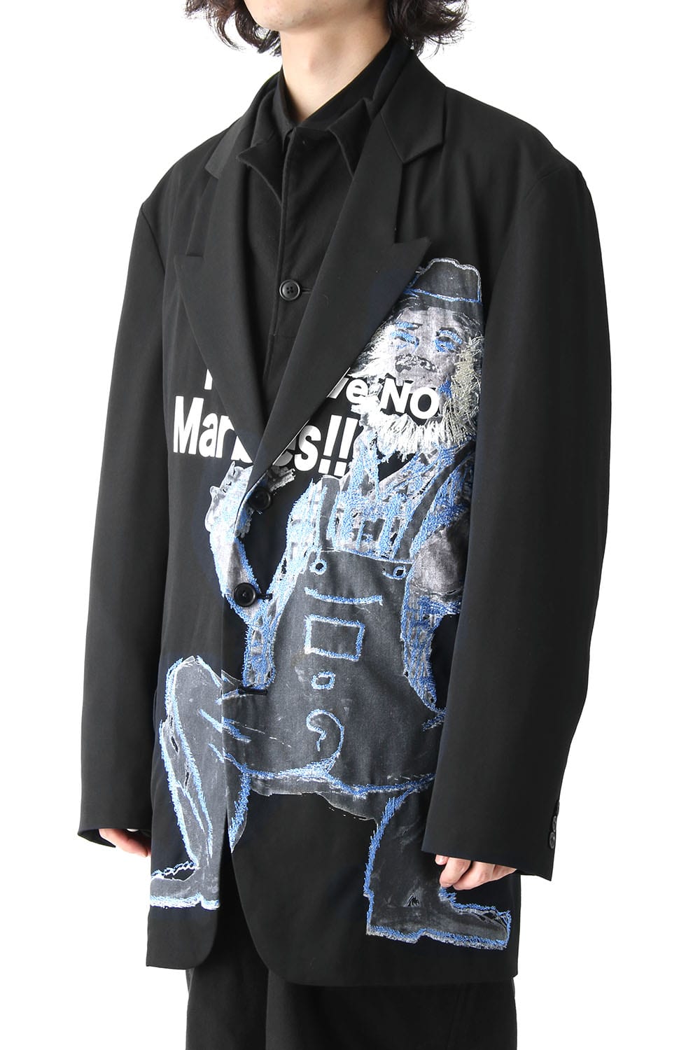 Deformation Collar Print Jacket