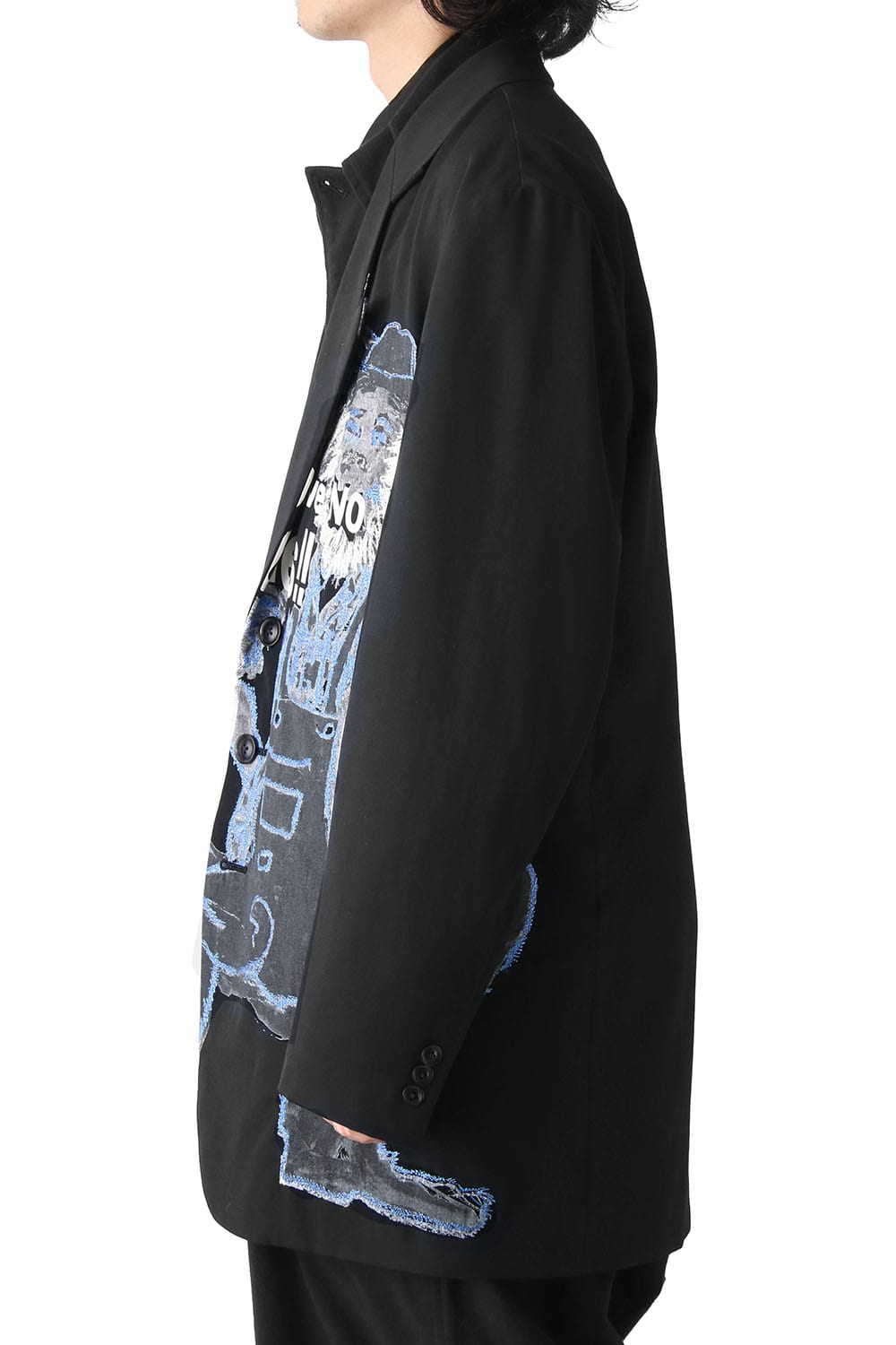 Deformation Collar Print Jacket