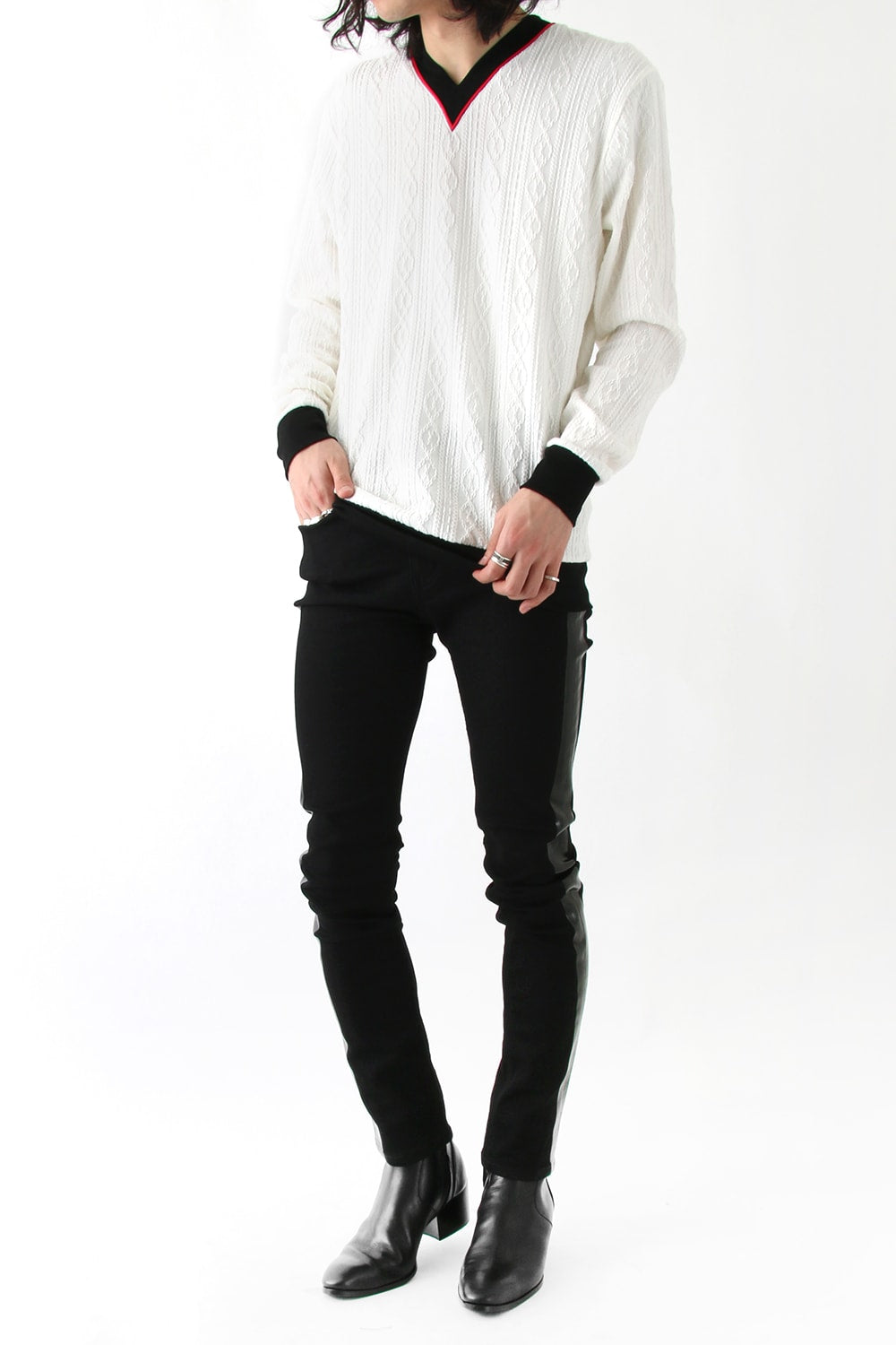 EX FIT DENIM SKINNY SIDE STRIPE RUBBER