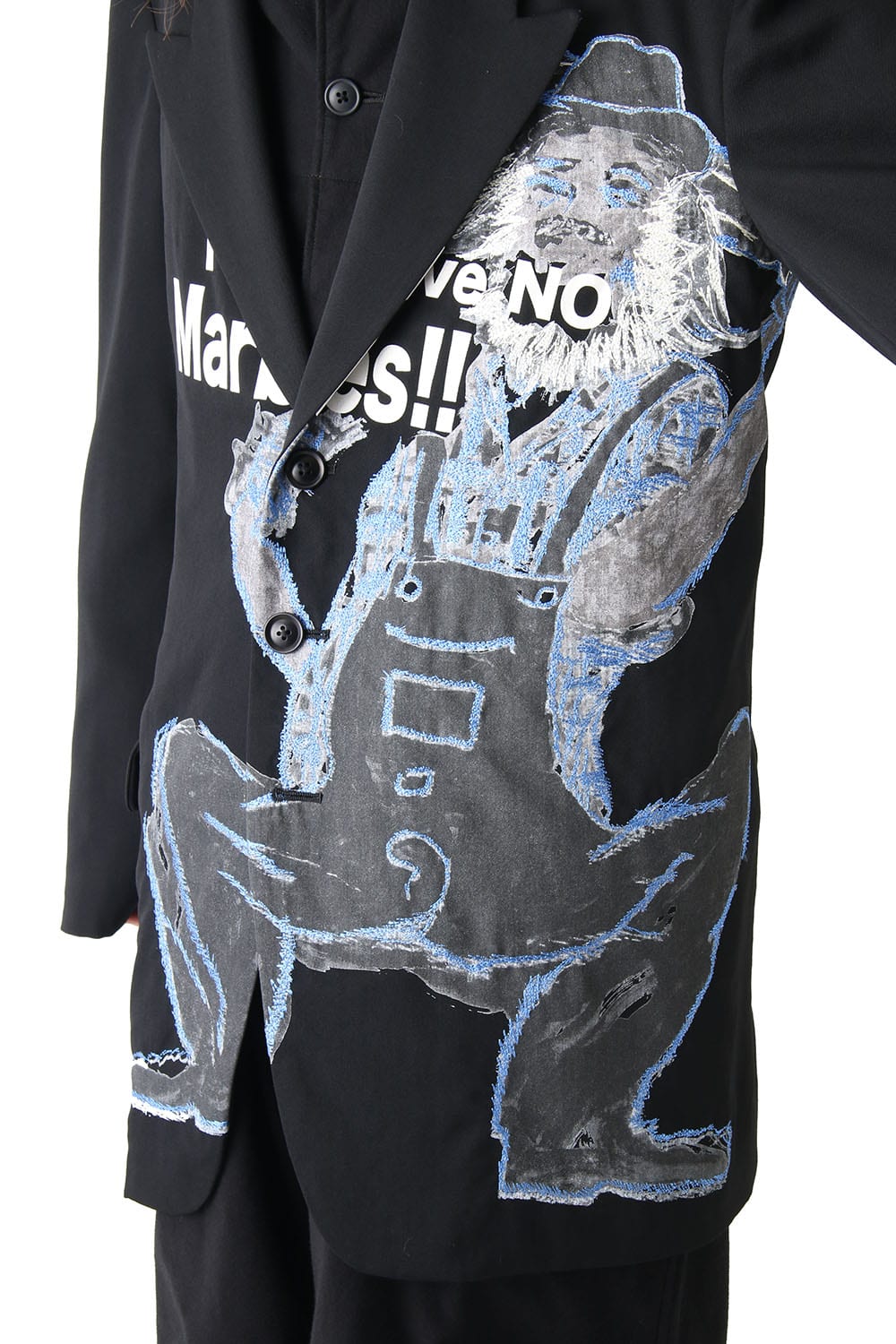 Deformation Collar Print Jacket