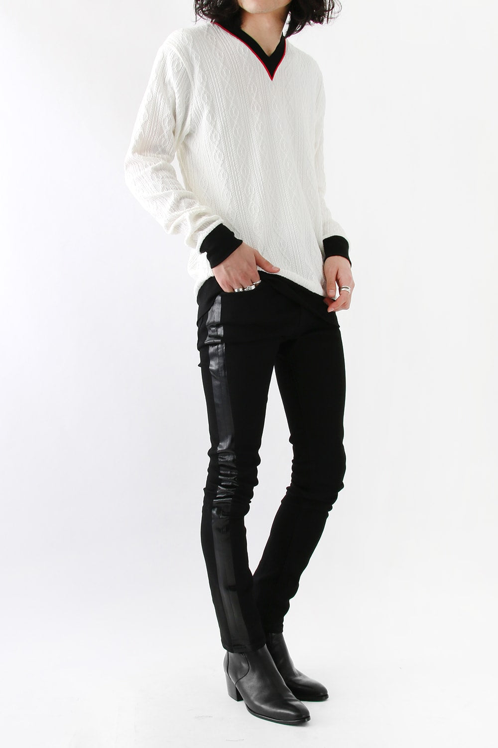 EX FIT DENIM SKINNY SIDE STRIPE RUBBER