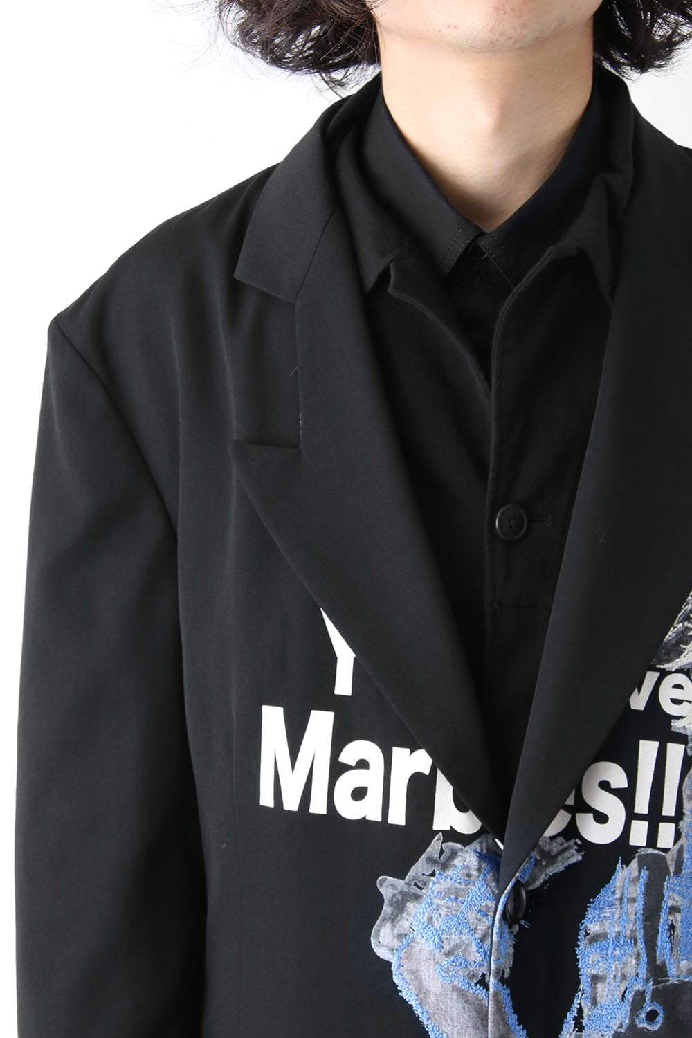 Deformation Collar Print Jacket