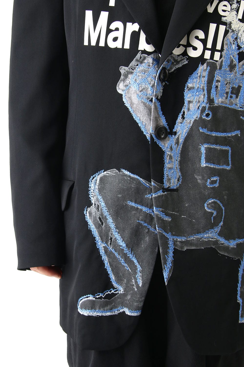 Deformation Collar Print Jacket
