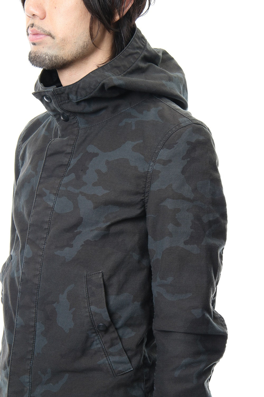 WD Camo back Satin Stretch N-3B Shirts RB-024 WD.Black