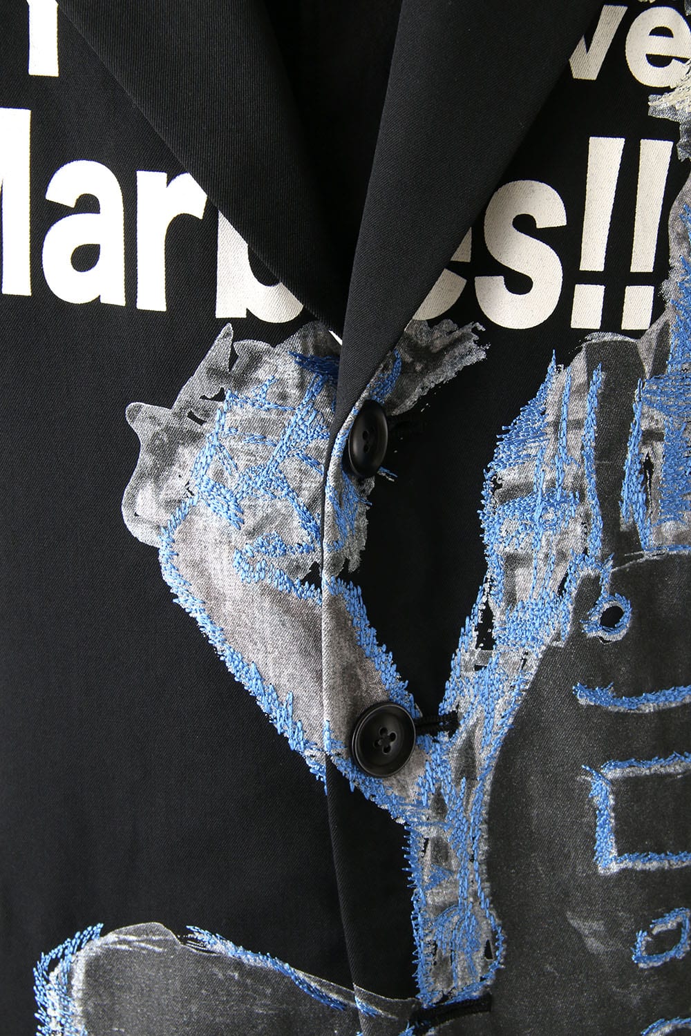 Deformation Collar Print Jacket