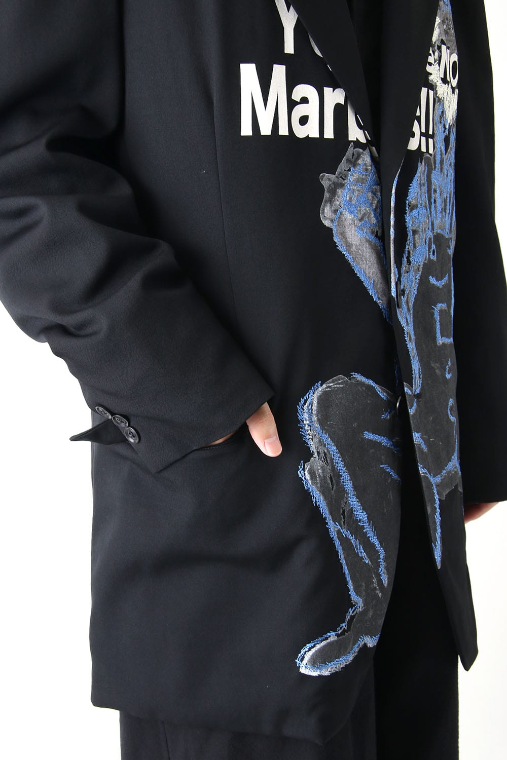 Deformation Collar Print Jacket