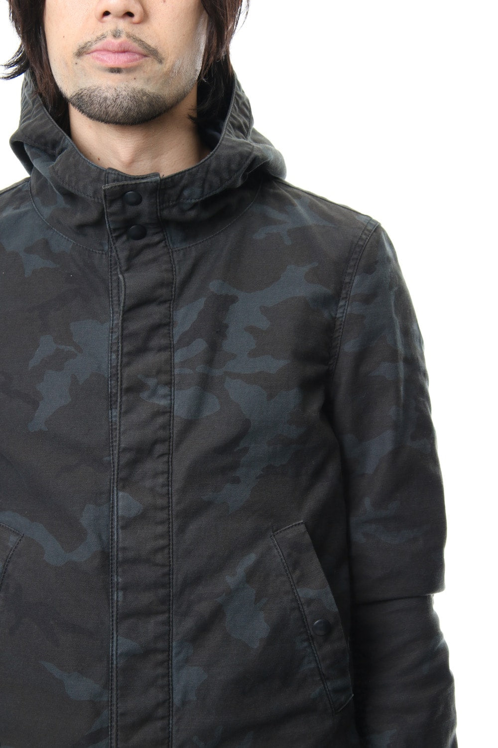 WD Camo back Satin Stretch N-3B Shirts RB-024 WD.Black